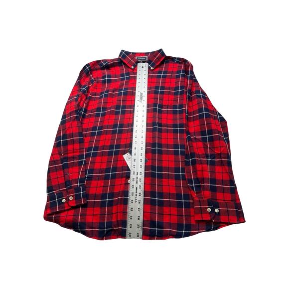 Club Room Men’s XXL Red Blue‎ Button Flannel Shirt Hiking Outdoor NWT (264) - Picture 3 of 6
